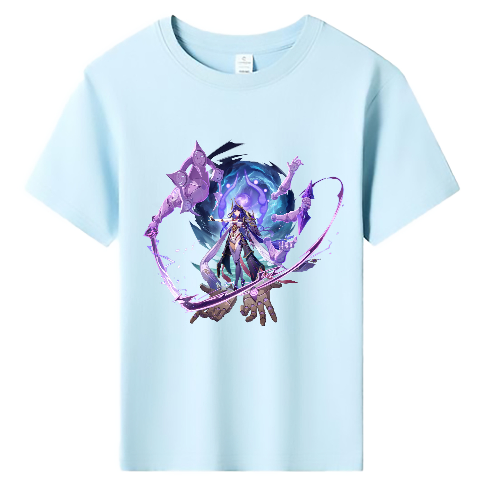 げんし神 雷電将軍 らいでんしょうぐん genshin Raiden Shogun 綿100％キッズTシャツ（フロントプリント）